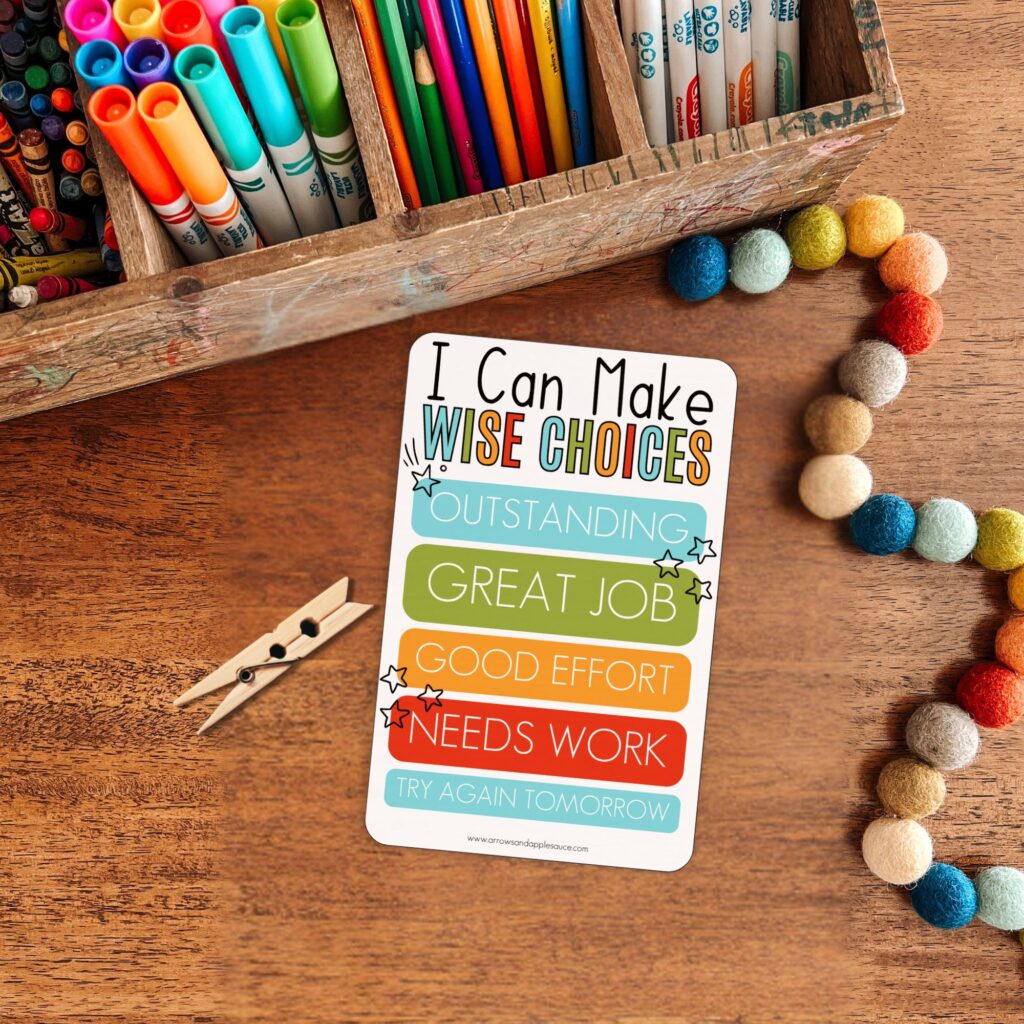 This printable wise choices discipline chart is a great visual aid in helping little ones understand consequences for their actions. #christianparenting #discipline #stayathomemom #wisechoices #homeschoolfamily #kidslifeskills