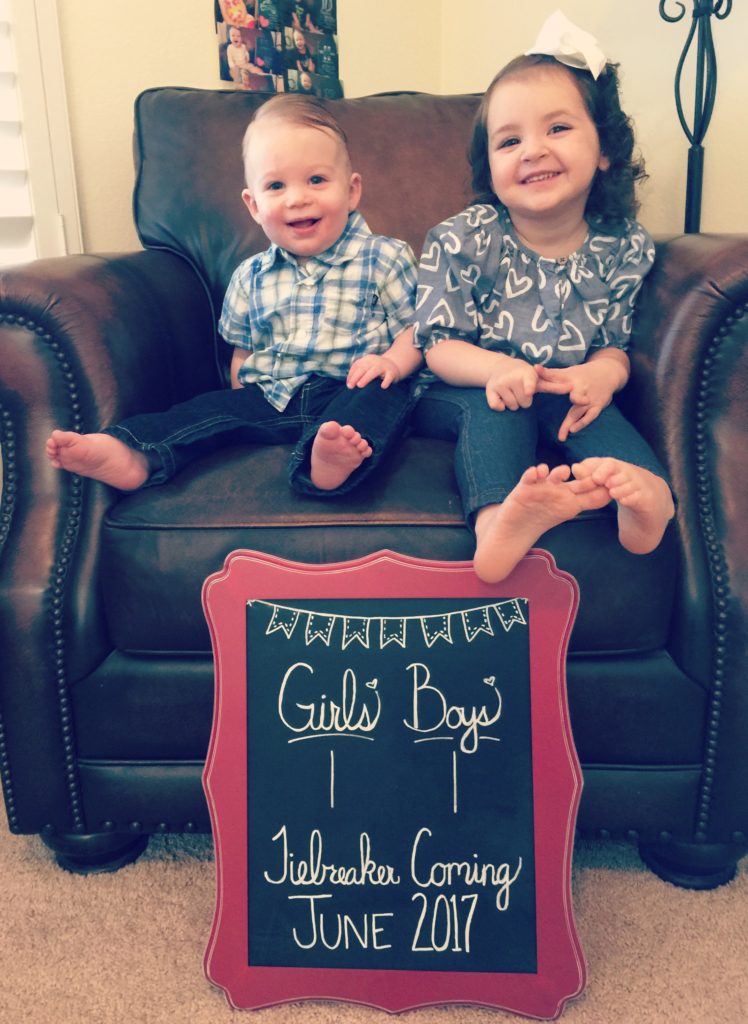 Our pregnancy announcement for our third chid. Tiebraker coming June 2017.