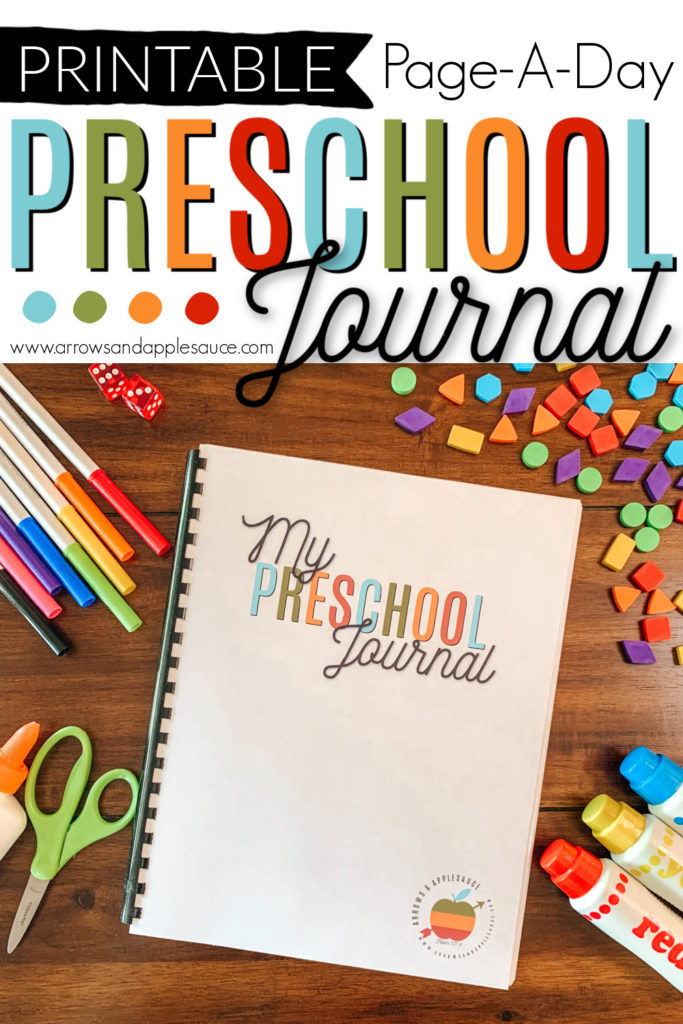 Enjoy a gentle introduction to early learning with this printable Preschool Journal. A page a day of alphabet, numbers, colors, shapes, and more! #preschooljournal #homeschoolpreschool #alphabetpractice #learningtocount #earlyeducation #homeschoolprintables #preschoolactivities #learningtocount #coloractivities #shapesactivities