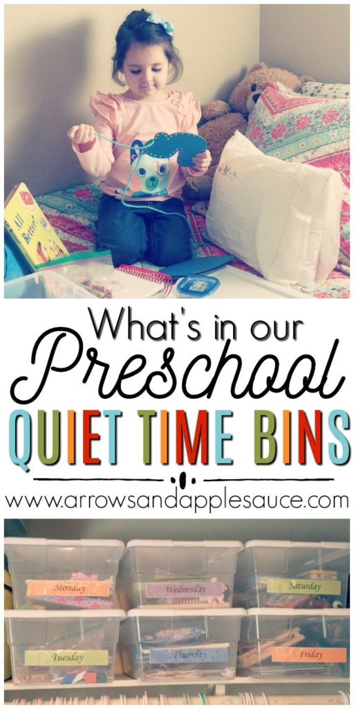 Naps are no more, but the kiddos (and mama) need a little rest. Enter quiet time bins! Full of fun, educational, and quiet activities for preschoolers. #quiettime #naptime #busybins #preschoolbins #kidsactivities #kidstoys #preschooltoys #learningathome #homeschoolpreschool 