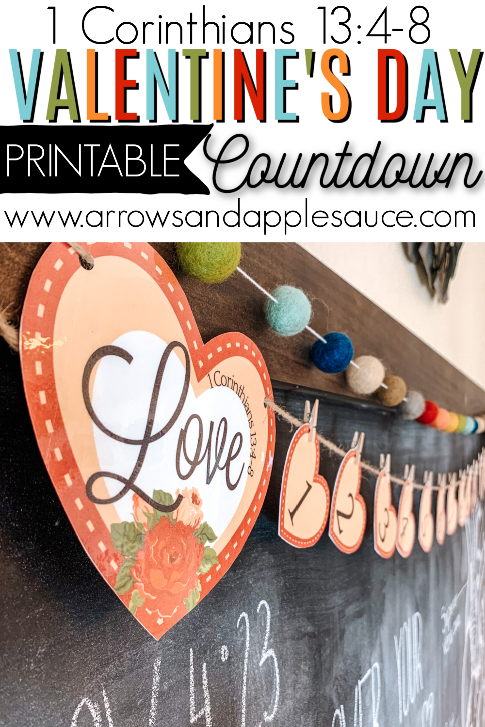 Valentine's Day Countdown Banner Arrows & Applesauce