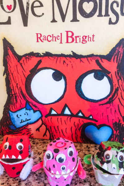 A fun and easy little kids craft based on the book Love Monster by Rachel Bright. A great way to celebrate Valentines Day with your kiddos! #ValentinesDay #Valentineskidscraft #lovemonster #bookthemecraft #easykidsactivities