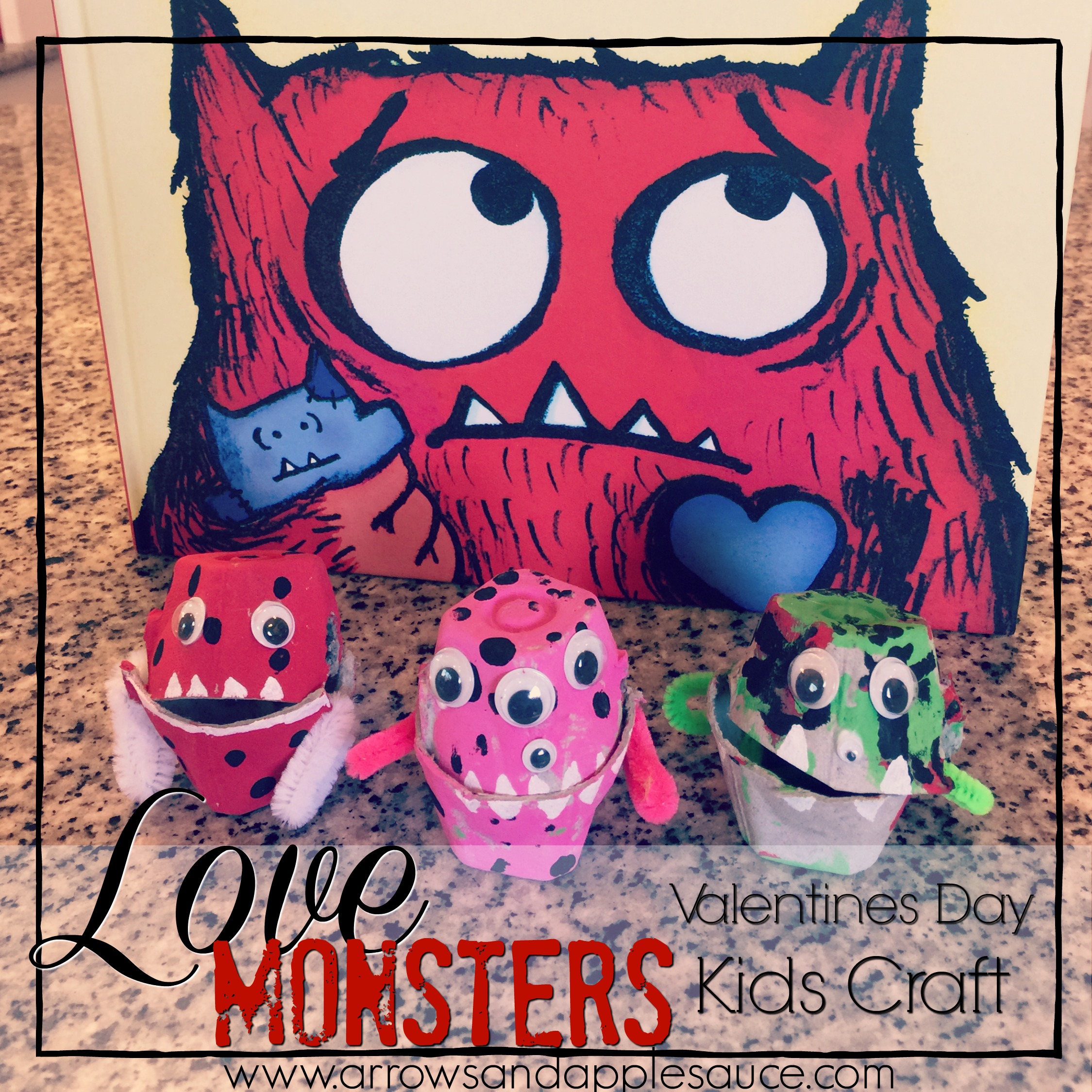 Love Monster Valentines Day Craft Arrows & Applesauce