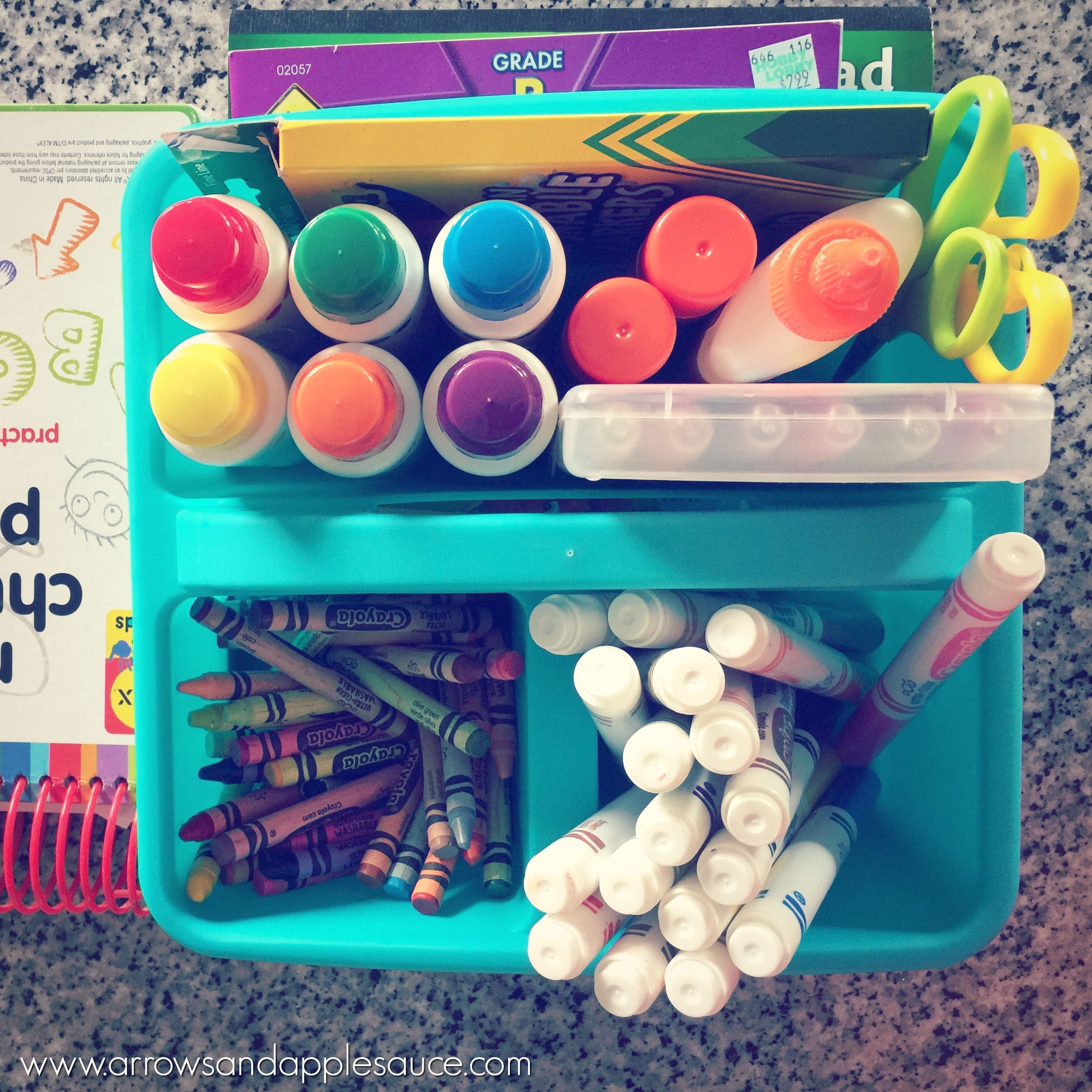 Even though I fully support learning through play at preschool age, there are still a few tools we just wouldn't want to be without. Click to learn more about our favorite homeschool preschool tools. #preschoolathome #homeschoolpreschool #musthaves #doadot #snapcubes #kidsart #hopscotch #sidewalkchalk #learnthroughplay #kidsbooks #schoolsupplies #preschooltools #educationaltoys