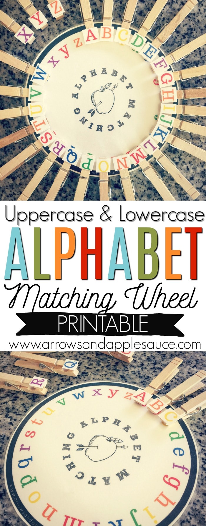 Printable Alphabet Matching Wheel - Arrows & Applesauce