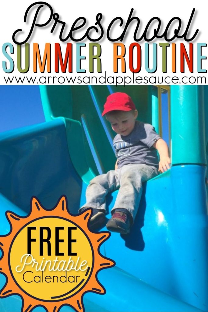It's our last summer before we officially have a preschooler. Our summer routine will be full of play, but we won't stop learning too! #preschool #summeractivities #summerfun #summerroutine #preschoolroutine #preschoolcalendar