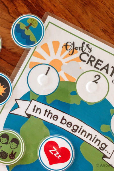 We loved learning about the seven days of creation! Using this fun matching game made it easy to remember what God created on each day. We can't wait to try some of the fun creation related activities I've found to go ith this printable game. #Godscreation #sevendaysofcreation #creationactivities #kidsactivities #biblelessonforkids #inthebeginning #Genesis #bibleforkids #preschoolathome #preschoolprintables #homeschool
