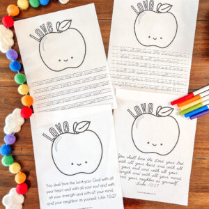 We're learning about the fruit of the Spirit! These are such helpful and important verse and learning them can be so beneficial for kids. This fun and encouraging memory game will help your little ones memorize the fruit of the Spirit along with other supporting Bible verse. #preschoolprintables #fruitofthespirit #bibleverses #biblewithkids #educationalgames #preschoolathome #sundayschoolgames #Galatians5