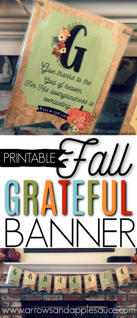 Being truly grateful means reveling in the blessings God has graced us with. It's understanding that we deserve none of it, but He has given us so much anyway. So much to be grateful for! I hope this banner can bring some peace and joy into your home this Fall season. May God bless you as you and your family focus on His grace. #Thanksgiving #teachinggratitude #fallbanner #thanksgivingdecor #Bibleversebanner #thanksgivingwithkids #Fallkidsactivities