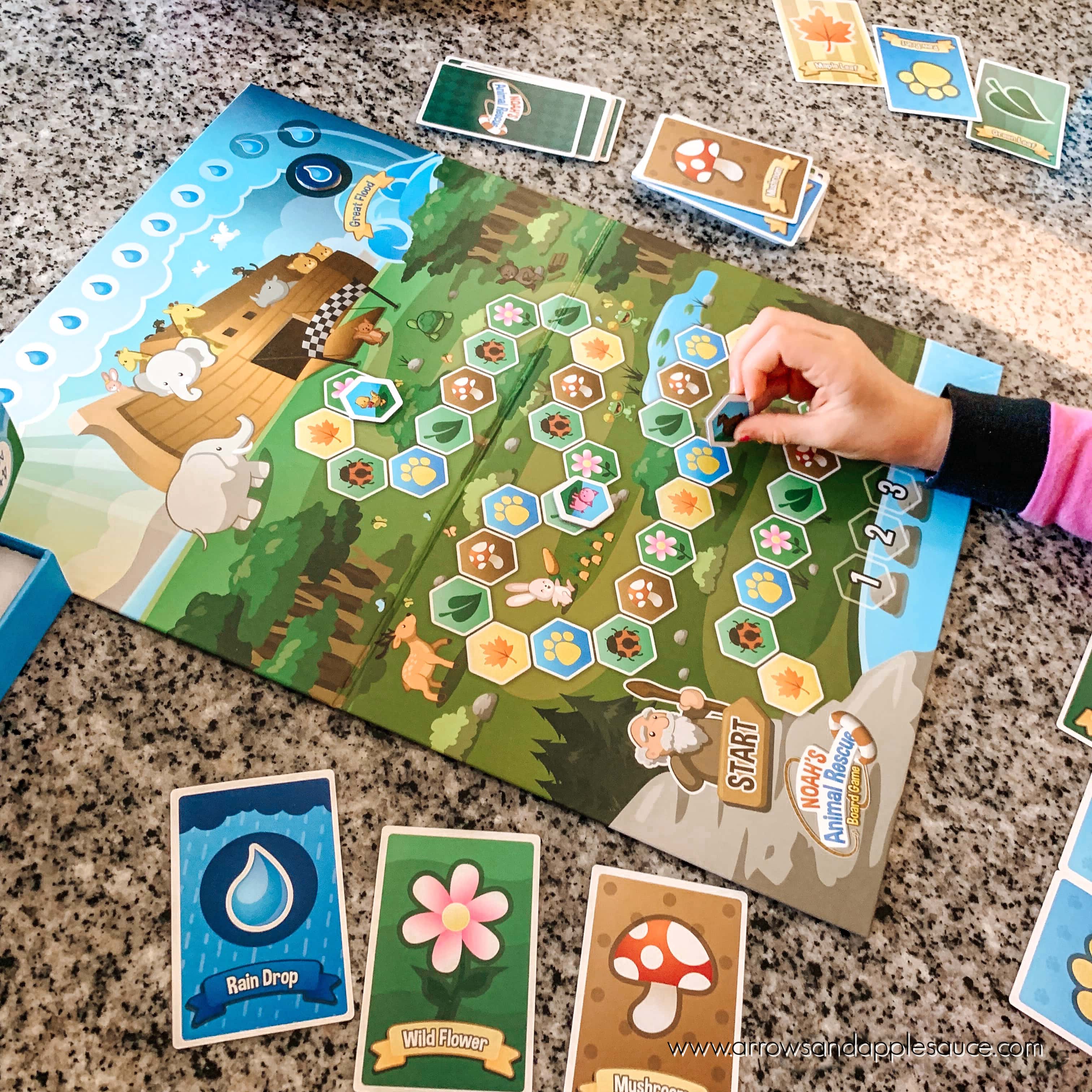 We're game schooling our way through the summer! Check out our favorite Bible games, printables, and activities for preschoolers. #gameschooling #kidsbiblegame #bibleboardgame #homeschoolgames #homeschoolpreschool #kidsbibleactivities #noahsark #homeschoolprintables