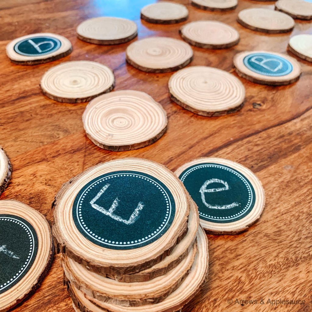 Review new subjects and building memory strength is fun and easy with game schooling! Check outthis cute DIY memory chalkboard memory game. #gameschooling #diygame #chalkboard #alphabetgames #homeschoolpreschool #diykidsactivities #matchinggames #homeeducation