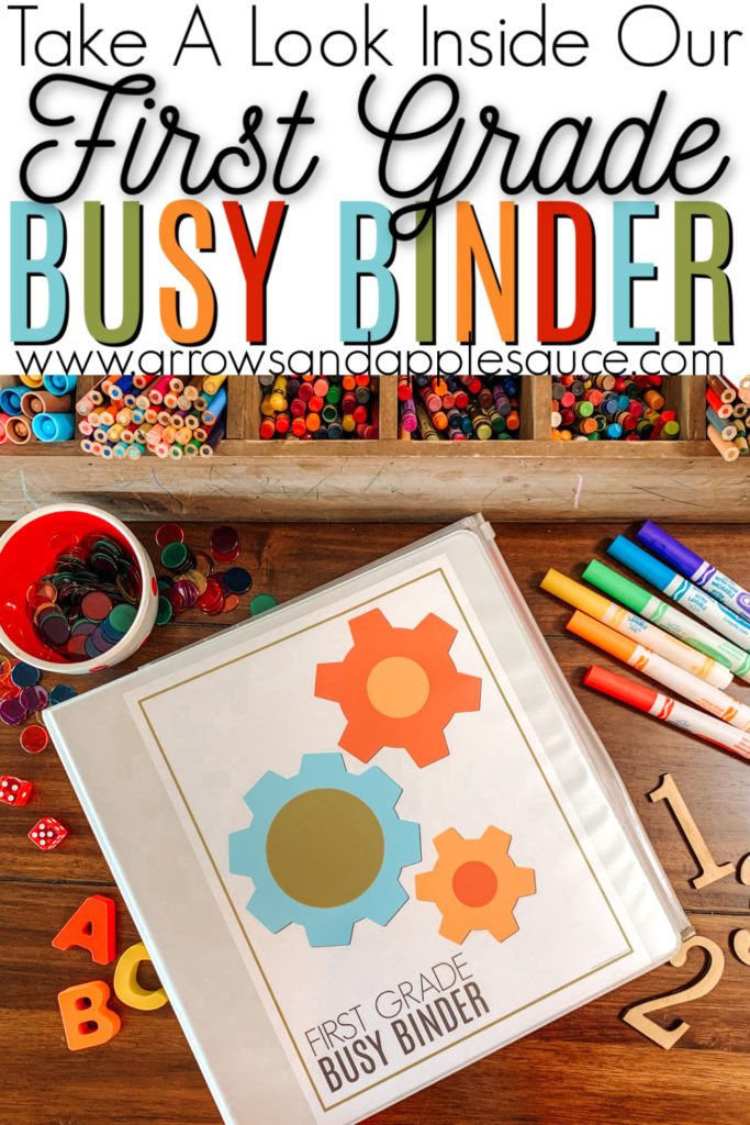 Take a look inside our first grade busy binder, packed with printable, educational, hands-on fun! #firstgradehomeschool #firstgradecurriculum #homeeducation #educationalprintables #firstgrademath #firstgradescience #learningtoread