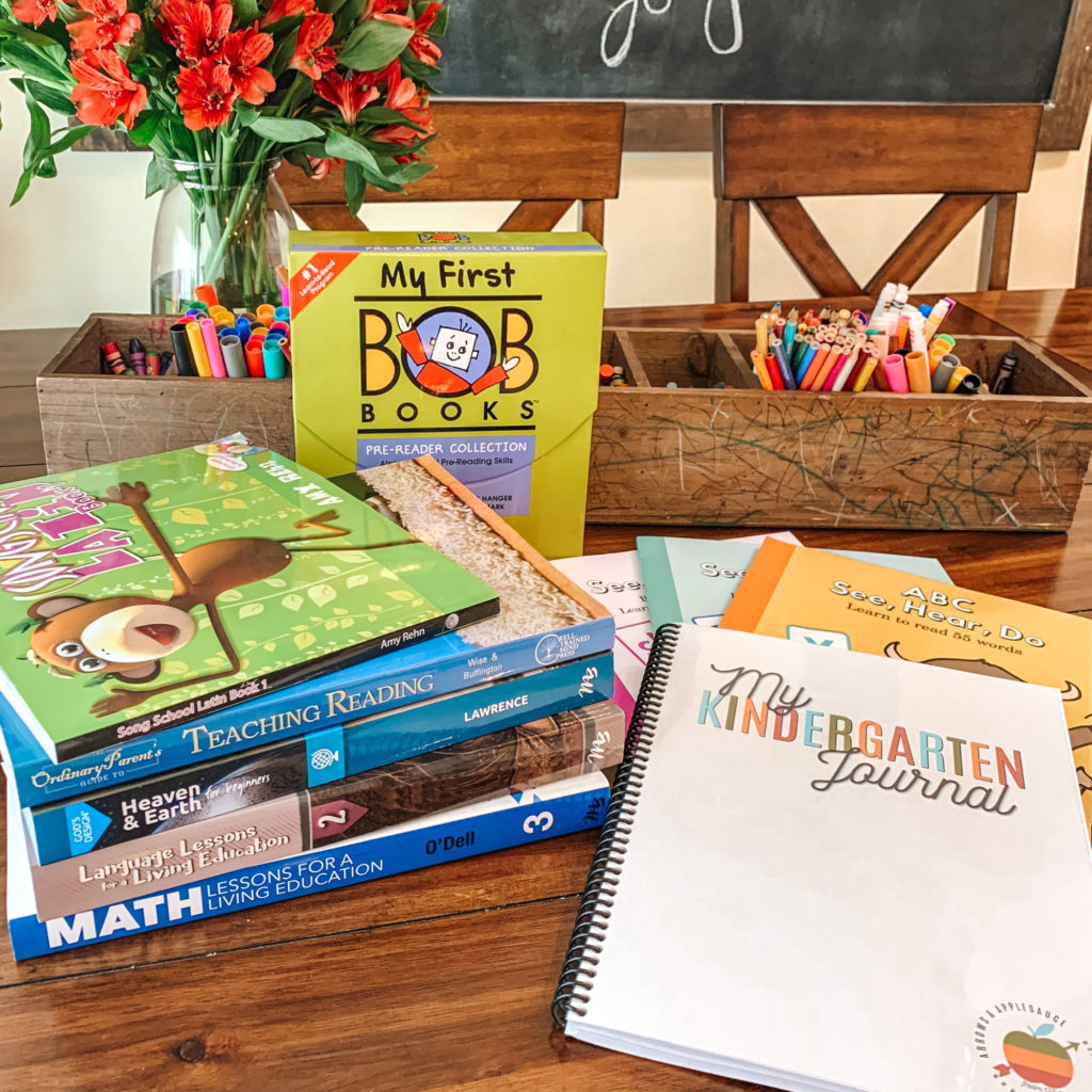Here's a look through our curriculum picks for second grade and kindergarten for the 2021-22 school year! Enjoy! #homeschoolcurriculum #homeschoolkindergarten #homeschoolsecondgrade #homeeducation #curriculumpicks #masterbooks #kindergrtenjournal #earlyeducation #abcseeheardo #bobbooks #learningathome