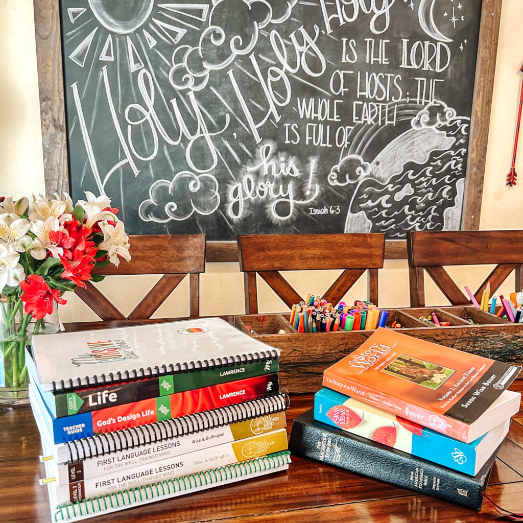 We're excited to share our homeschool curriculum picks for third grade for this coming school year, as well as our family style subjects! #homeschool #thirdgrade #classicalhomeschool #thirdgradecurriculum #curriculumreview #thirdgrademath #thirdgradelanguagearts #thirdgradescience