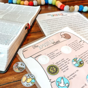 Check out our newest tool for memorizing the Apostles' Creed and helping children develop a deeper understanding of the Christian faith. #Apostlescreed #theologyforkids #kidsbiblestudy #sundayschoollesson #reformation #Bibleversetracing #homeschoolprintables