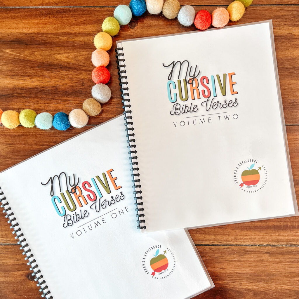 Learning cursive has some great benefits! My Bible Verse Cursive books are an easy way to practice this beautiful skill. #cursivehandwriting #learningcursive #penmanship #homeschoolprintables #kidsbibleverses