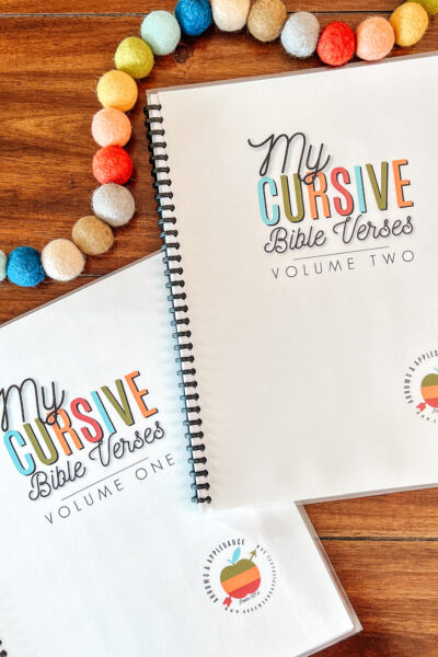 Learning cursive has some great benefits! My Bible Verse Cursive books are an easy way to practice this beautiful skill. #cursivehandwriting #learningcursive #penmanship #homeschoolprintables #kidsbibleverses