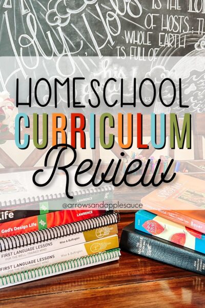 It's time for a year-end curriculum review! What worked and what didn't in our homeschool for kindergarten, first, and third grade. #firstgrade #thirdgrade #kindergarten #curriculumreview #homeschoolcurriculum #homeschoolplanning #homeeducation