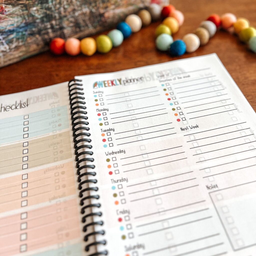 Introducing, our new editable lesson planner! Perfect for organizing your homeschool and everyday life, because homeschooling IS life! #lessonplanner #homeschoolplanner #teacherplanner #dailyrhythm #homeschoolroutine #habittracker #morningbasket #printablecalendar