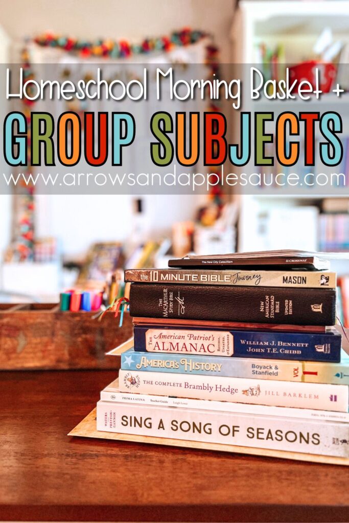  Let's take a look at the group subjects we'll be covering during morning basket for our 2024-25 homeschool year! #morningbasket #groupsubjects #homeschoolcurriculum #homeeducation #kidsbiblestudy #homeschoolmorningroutine #readalouds