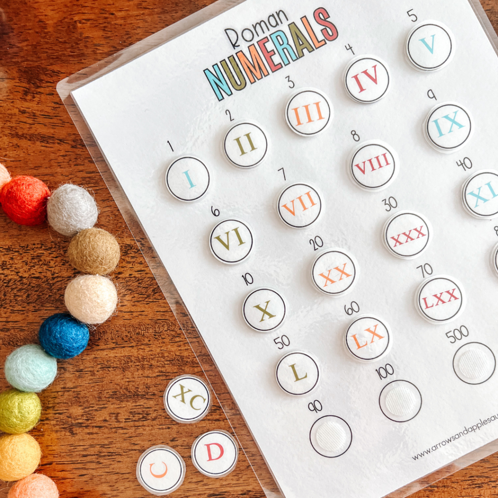 Introduce your kids to the fun of learning Roman numerals with our hands-on activity set! Perfect for homeschool moms, this set includes charts, matching games, and Bingo to make learning engaging. Boost math skills, critical thinking, and cultural awareness with these exciting activities. #RomanNumerals #HomeschoolMath #HandsOnLearning #ElementaryMath #MathGames #HomeschoolResources #EducationalActivities #mathprintables #fourthgrade #fifthgrade