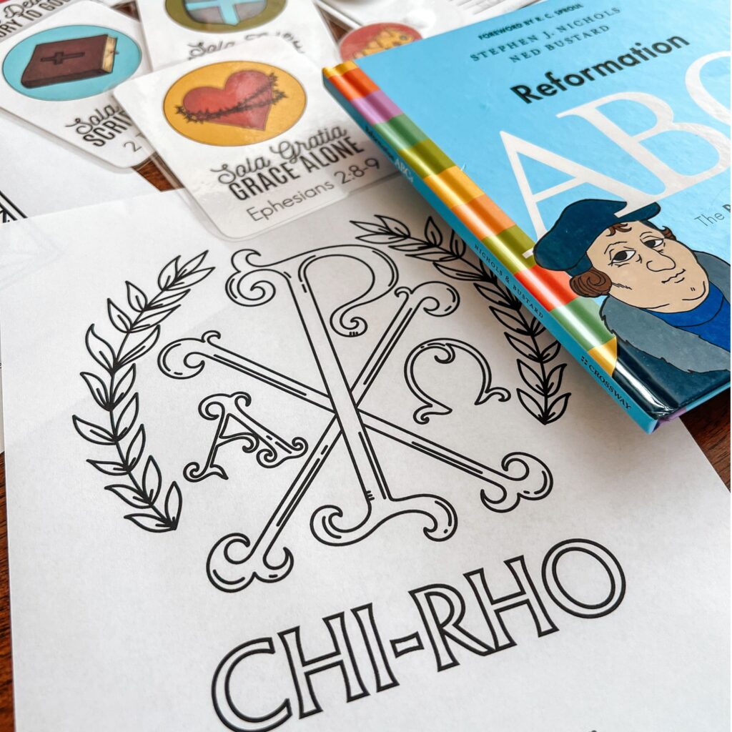 Explore fun and meaningful ways to study the Reformation with kids! Reformation Day celebration ideas, engaging activities, and printables. #ReformationDay #ChristianHomeschool #FiveSolas #FaithActivities #ChristianEducation #LutherRose #HomeschoolHistory #chirho #kidsbiblestudy