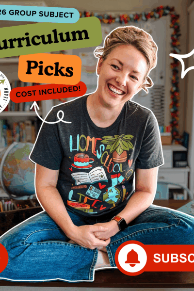 Time to share our group subject curriculum picks for the new homeschool year! The cost of each resource is included in the video. #homeschoolcurriculum #curriculumpicks #groupsubjects #morningbasket #bibletimewithkids #christianhomeschool #homeschoolroutine